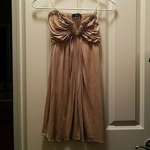 Strapless dress, heavy duty gold rhinestone detail
